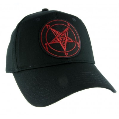 Red Sabbatic Baphomet Goat Head Hat Baseball Cap Occult Satanic Ritual Metal Emo  eb-96581920